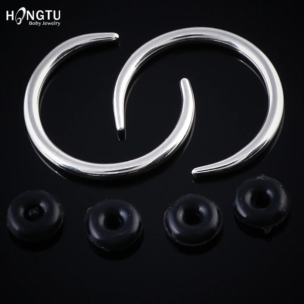 1pc Buffalo Horn Taper Horseshoes Nose Septum Piercing Ring for Women Men Stainless Steel Nose Rings  Punk Cartilage Earrings