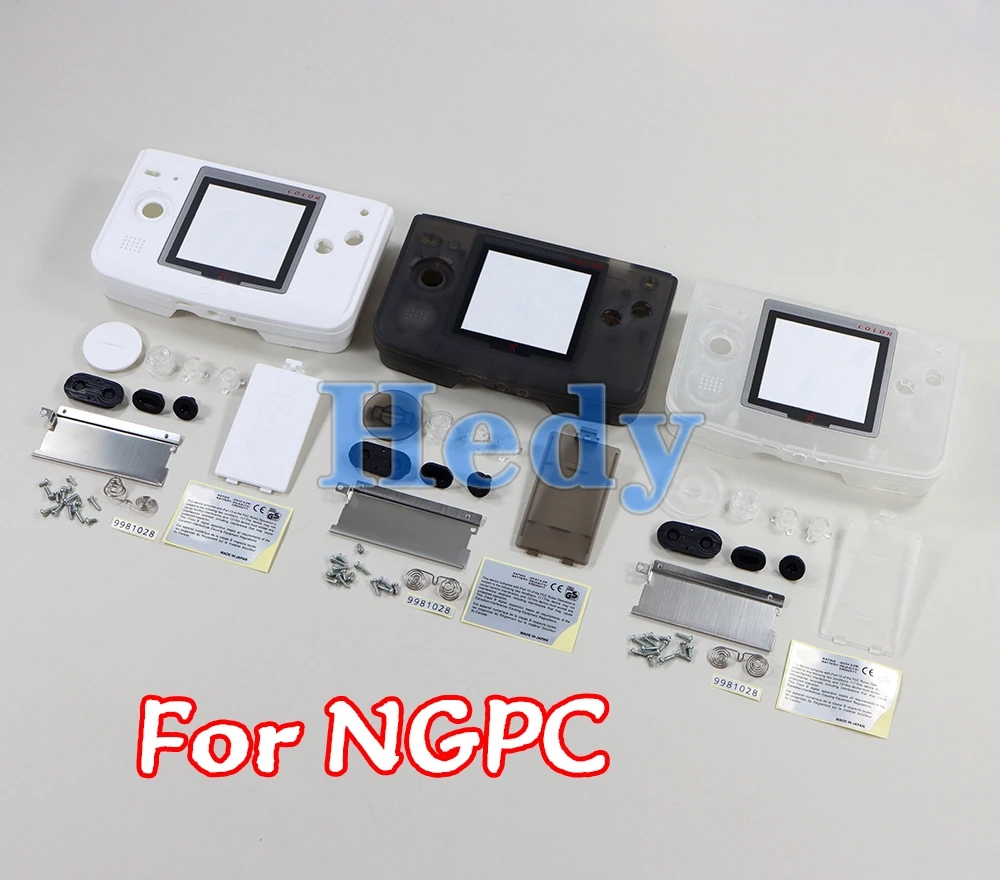 10sets Plastic Housing Shell Cover Case For SNK NGPC For NEOGEO POCKET COLOR Console Button Battery Cover Conductive Adhesive