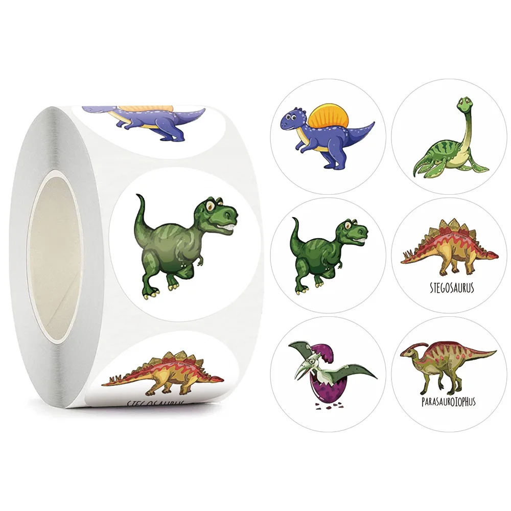 50-500 Buah Stiker Dinosaurus Hewan Lucu untuk Anak-anak 1 Inci Mainan Anak Laki-laki Stiker Permainan Dekorasi Hadiah Pesta Kelas Ulang Tahun