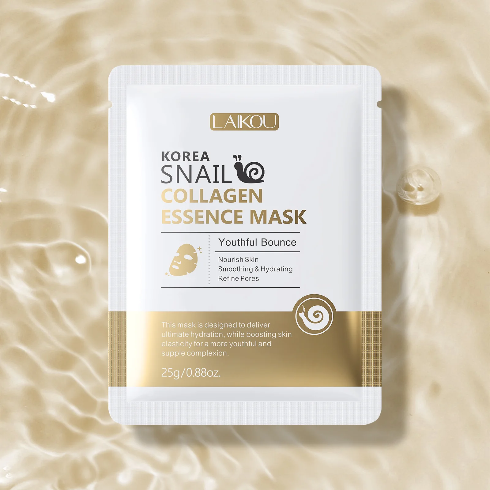 6Pcs Snail Mucin Sheet Mask Snail Collagen Essence Facial Mask Korea Face Masks for Dry Sensitive Skin Skin Regenerating