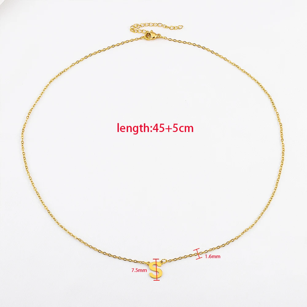 1piece 304 Stainless Steel 26-Letter Alphabet Chain For DIY Personalized Name Necklace Minimalist Jewelry Findings Craft Supply