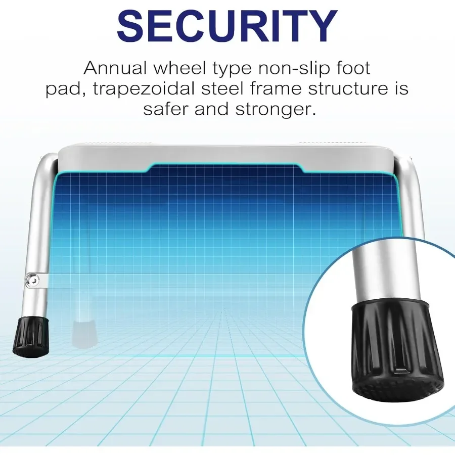 滑り止め600LBステップスツール、大人と子供向け、軽量ゴム足スツール、高いベッド、キッチン、バスルームでの使用に