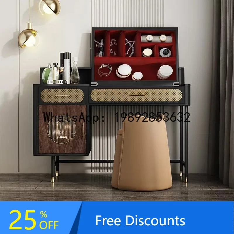 BF Italian Style Light Luxury Dressing Table Bedroom High-end Makeup Mirror Simple Small Apartment Flip-top Solid Wood Makeup