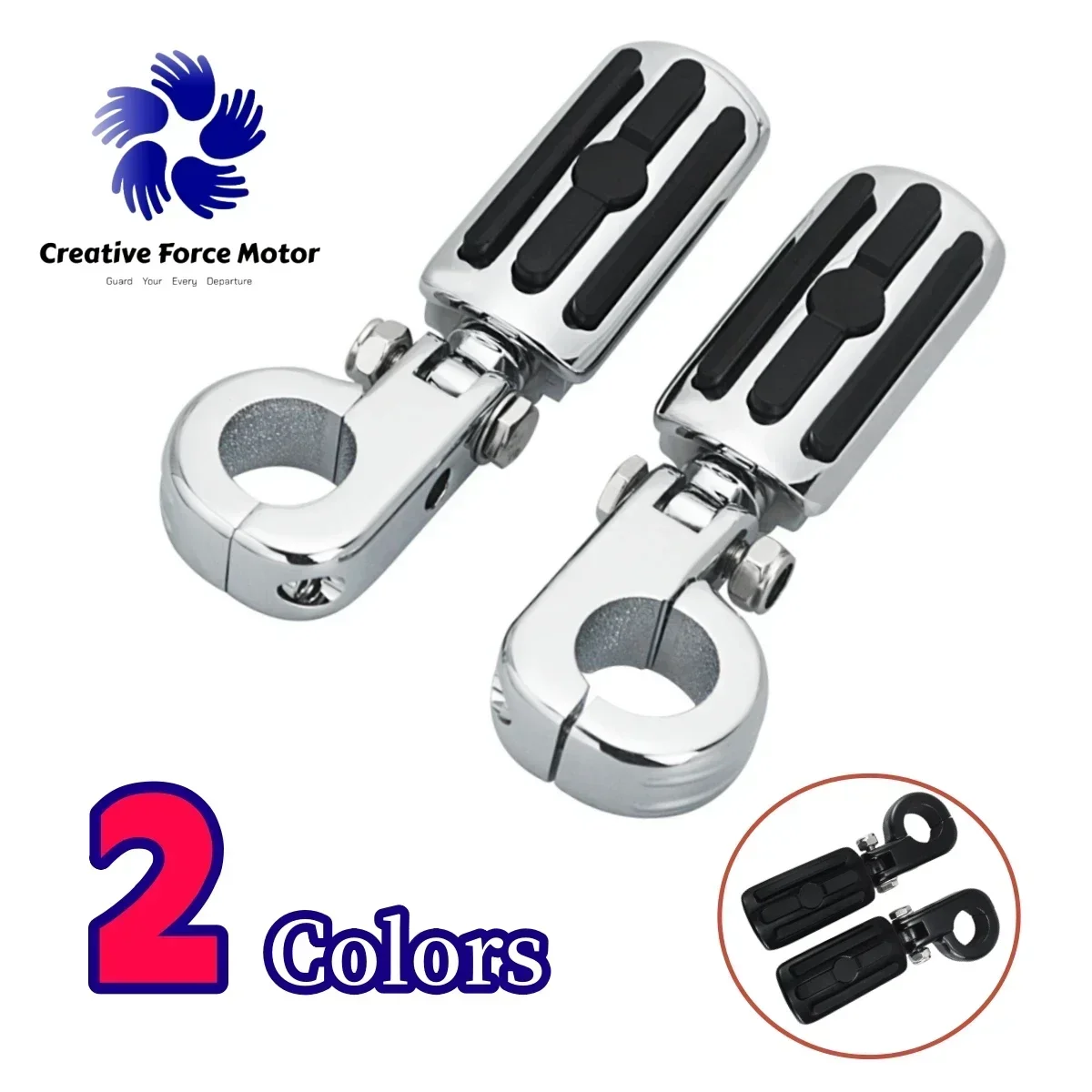 

1-1/4" 32MM Motorcycles Highway Foot Pegs Mount Engine Guards Footrest For Harley Honda Kawasaki Davidson Road King Street Glide