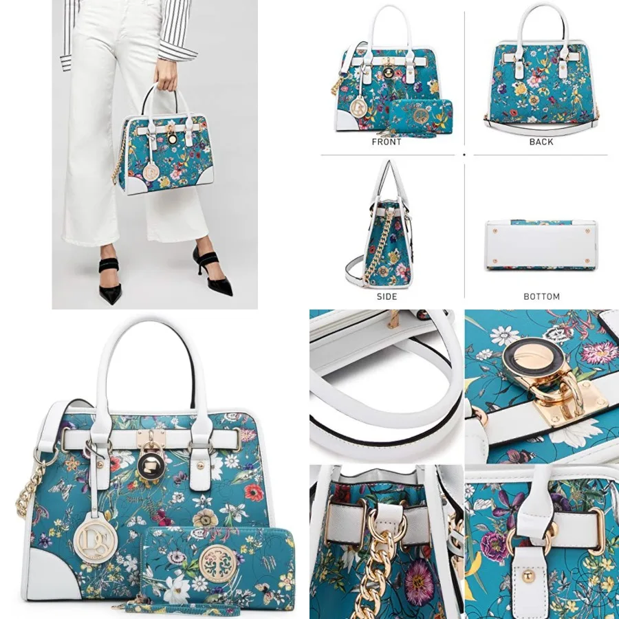 Dasein Women Handbags Top Handle Satchel Purse Shoulder Bag Hobo Bag Work Bag Set 2pcs