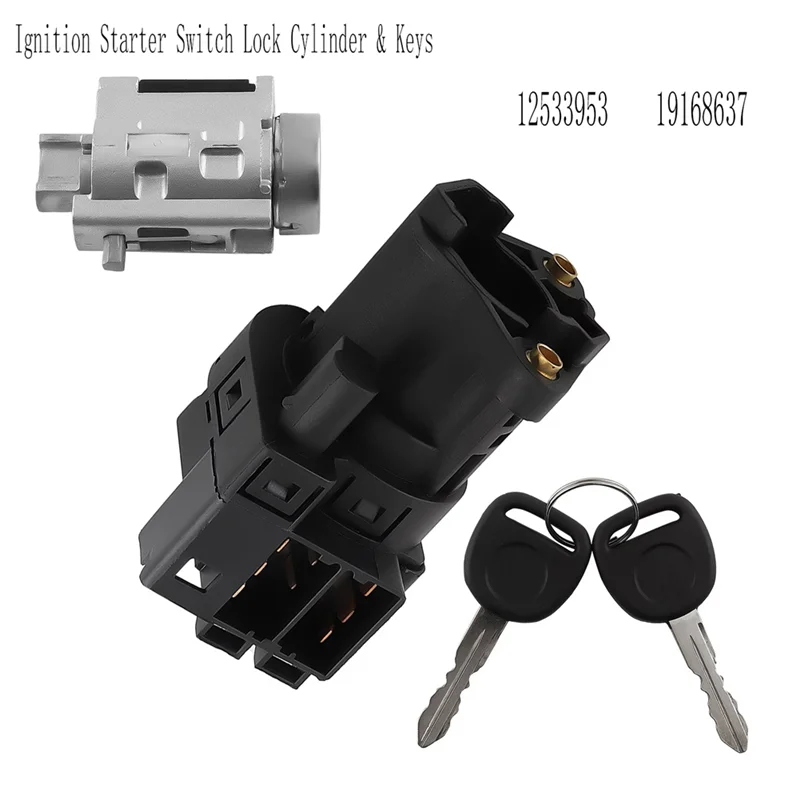 

12533953 Ignition Starter Switch Lock Cylinder & Keys For Chevy Impala 3.4L 3.8L 2000-2005 19168637