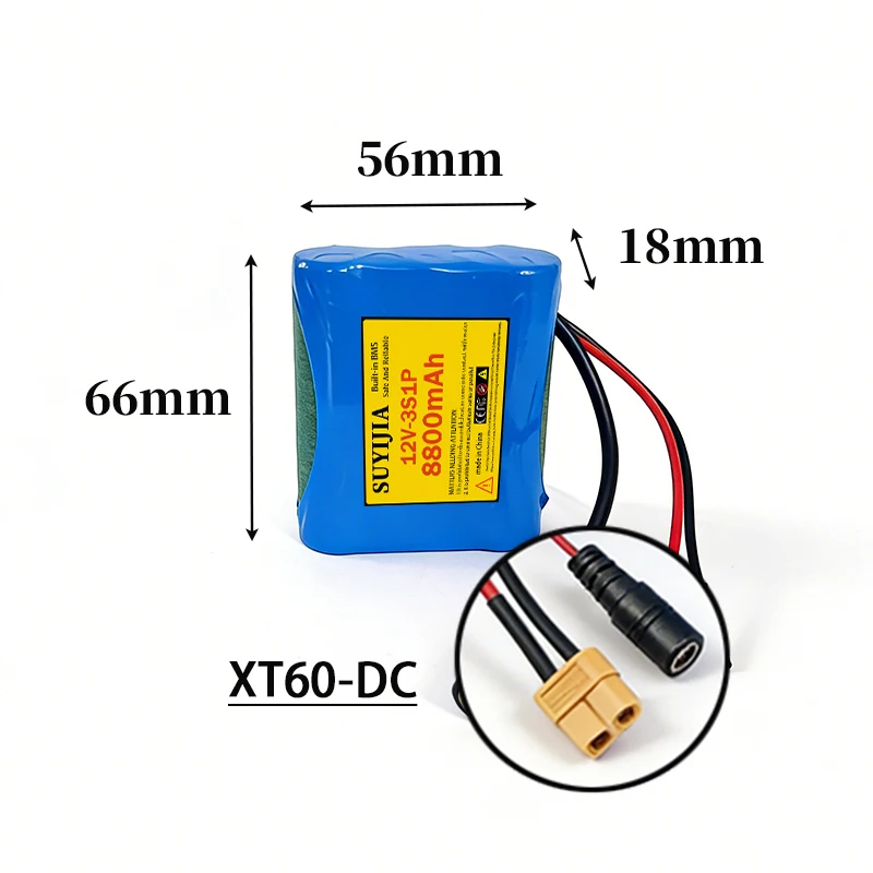 12V 8800mAh 3S1P nieuwe 18650 oplaadbare lithiumbatterij met ingebouwde BMS geschikt voor elektrisch gereedschap en elektrisch speelgoed