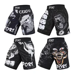 Pantaloncini MMA da uomo personalizzati No Gi Jiu Jitsu pantaloncini da allenamento da combattimento per uomo sublimazione elastico in vita Grappling pantaloncini Muay Thai