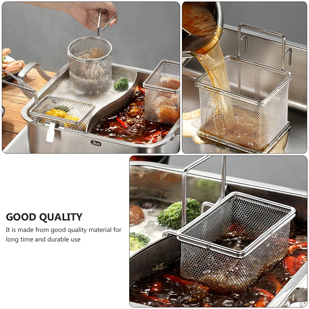 

Hot Pot Hook Slip Through The Net Straining Basket for Strainers Fine Mesh Stainless Hotpot Mix Colander Steel