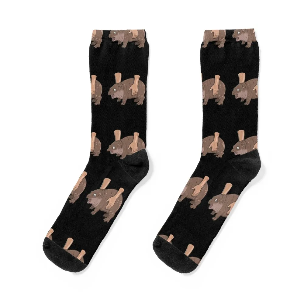 Moo Deng the Carried Hippo Socks