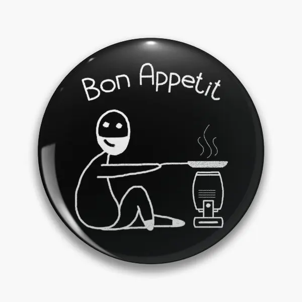 Bon Appetite Light Designer Humour  Soft Button Pin Collar Creative Funny Lover Hat Brooch Metal Cartoon Clothes Women Lapel Pin