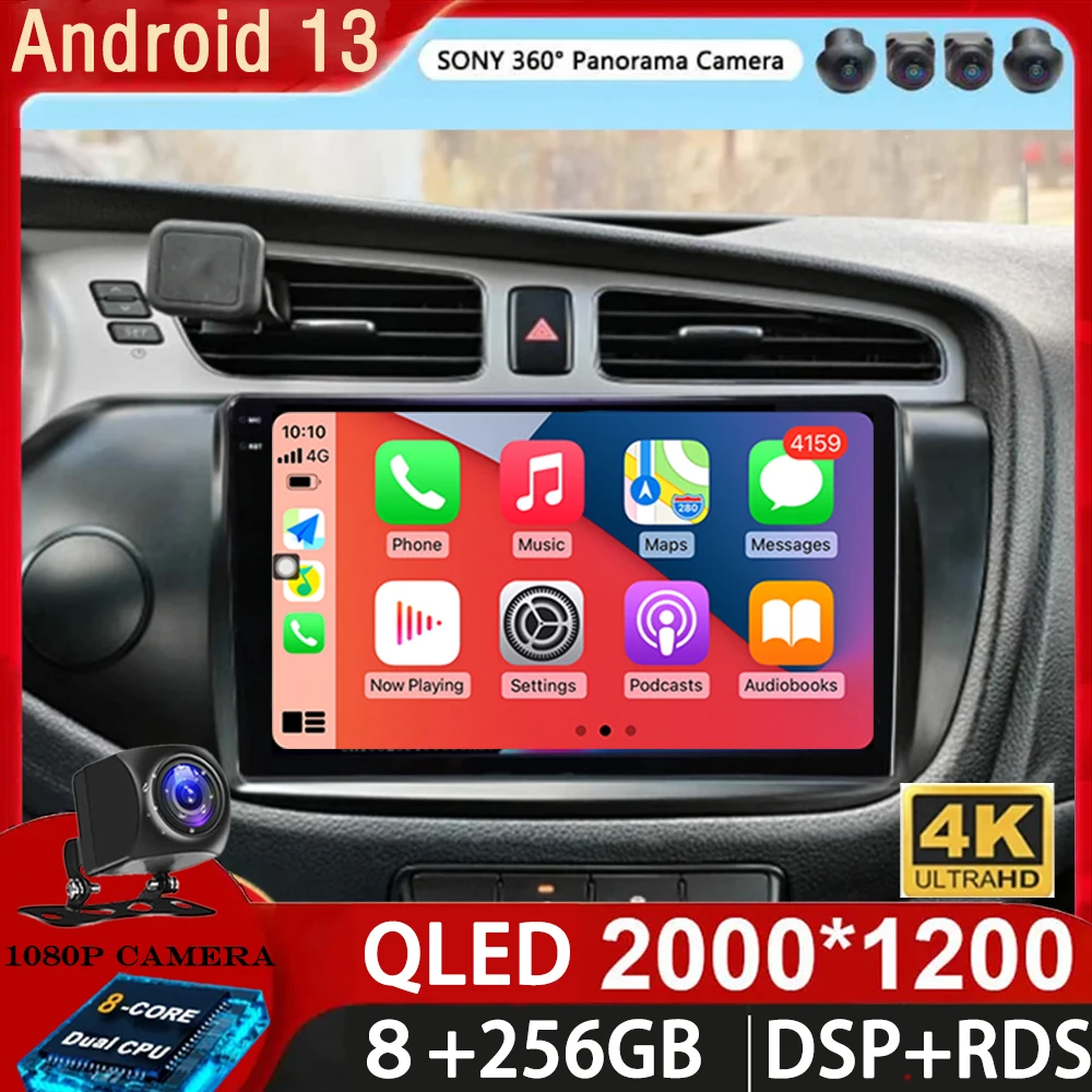 

Android 13 Carplay Car Radio For Kia Ceed Cee'd 2 JD 2012-2018 Navigation GPS Multimedia Player WiFi+4G stereo BT 360 Camera DSP