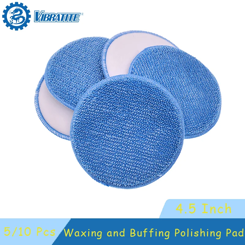 4.5 Inch Waxing and Buffing Polishing Pad 5/10 Pcs Hook and Loop for Car Compounding Scratch Removal Painted Automotive Metal