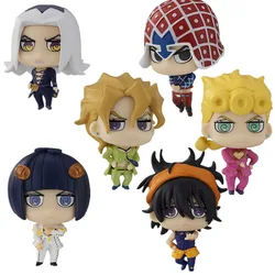 6pcs/set Anime JoJo's Bizarre Adventure Action Golden Wind Figures Q Version Twisted Egg Doll Pvc Action Figures Toy Model