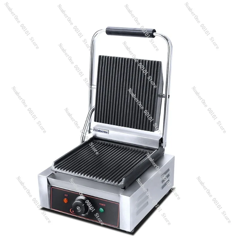 Double-sided electric panini pressing plate grilling furnace | double-head iron plate frying machine