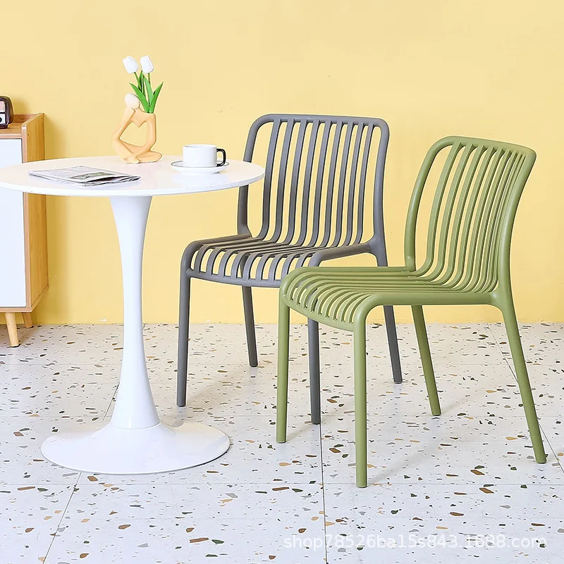 Modern Light Luxury Plastic Dining Chairs, Restaurant Home Minimalist Outdoor Leisure Chairs, Backrests, Internet Famous Chairs