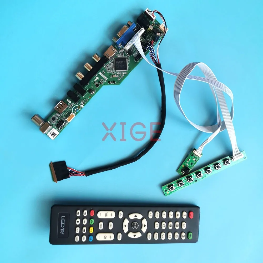 

DIY Kit For LTN101NT02-001/101/A04/C01 USB+AV+VGA+HDMI LVDS 40Pin TV Analog 10.1" Laptop Matrix 1024x600 Controller Driver Board