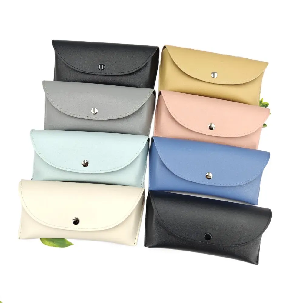 Glasses Pouch PU Glasses Box Portable Handheld Myopia Glasses Case Snap Closing Soft Glasses Sunglasses Bag Men Women