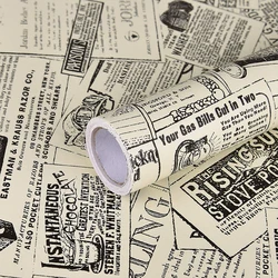 Vintage Newspaper Self Adhesive Wallpaper Vinyl Peel and Stick Contact Paper Removable for Furniture Shelf Drawer Liner Home DIY