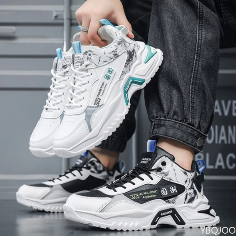 

Нишевая трендовая универсальная спортивная мужская обувь на плоской подошве, весенне-осенняя новая повседневная мужская обувь большого размера на толстой подошве, увеличивающая рост