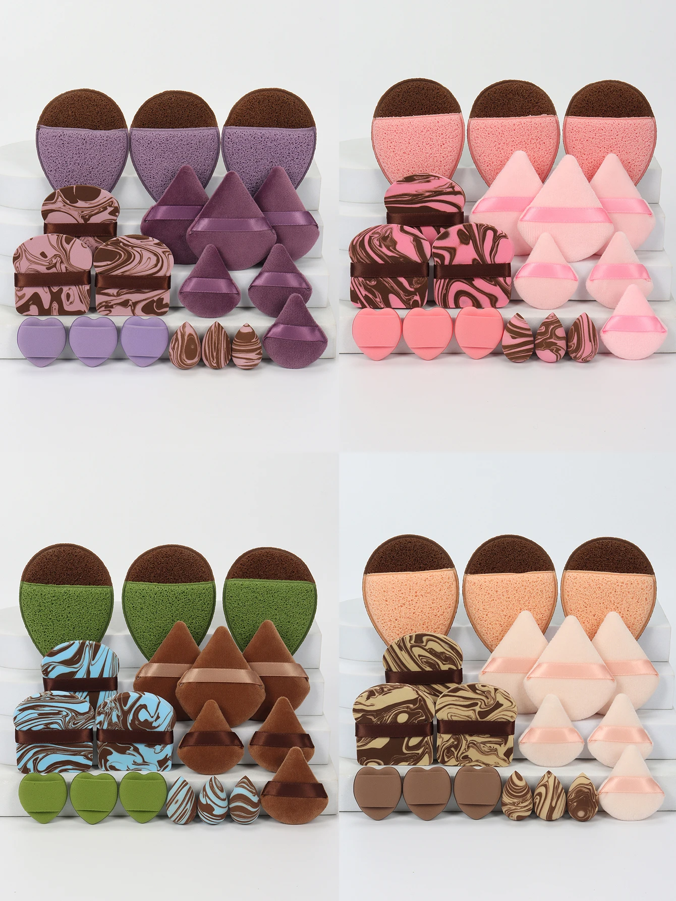 Keluli Cleansing Sponge 18-Piece Set, Suitable for Applying Makeup and Cleansing, Suitable for All Skin Types