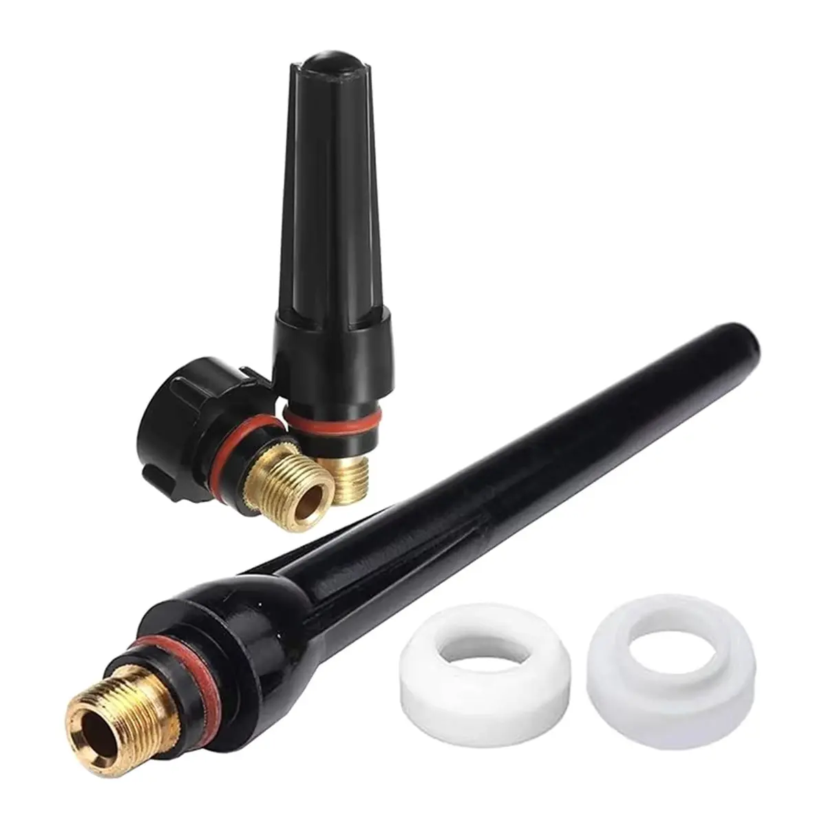 63PCS TIG Welding Torch Accessories Kit - Stubby Lens, Nozzle, Collets, Body, 10 Glass Cup for -17/18/26