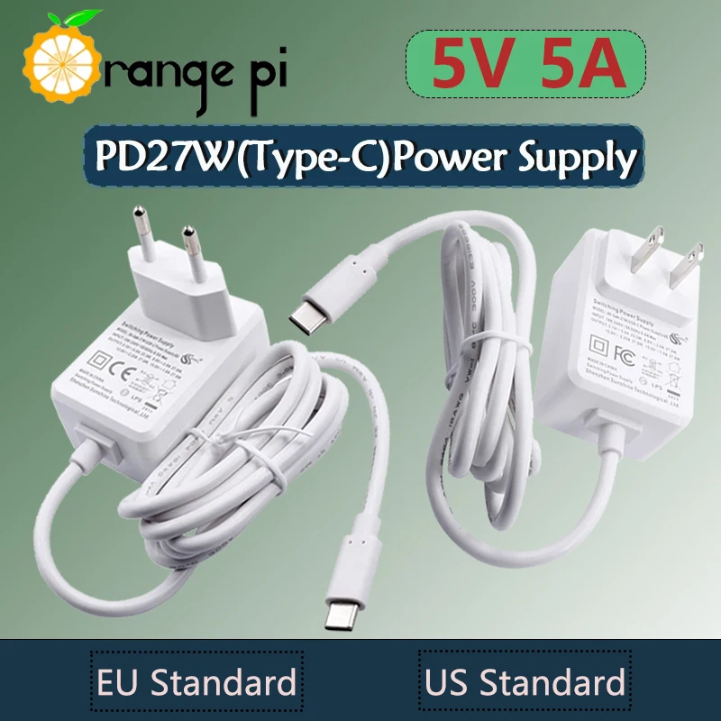 

Orange Pi 5V5A Type-C EU / US Power Supply For Orange Pi 5 Pro/Plus/Ultra/Max, Multiple Circuit Protection Power Adapter Charger