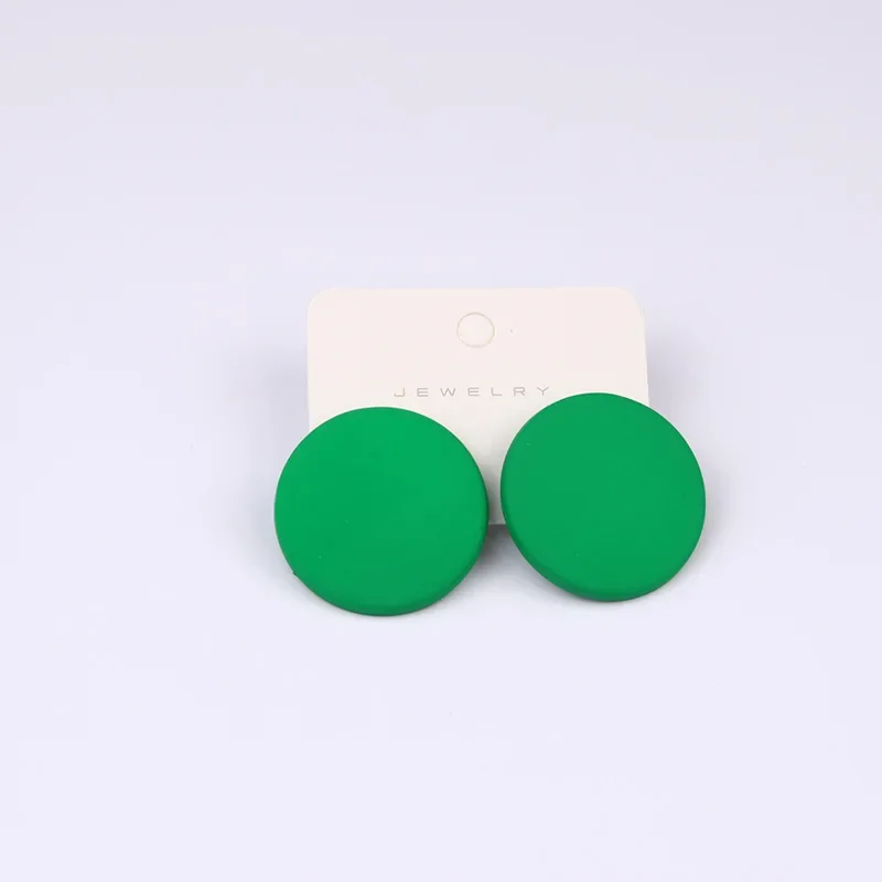 New 20-color Round Spray Paint Earrings Earrings Simple Fashion Acrylic Personality Candy Color Earrings for Women