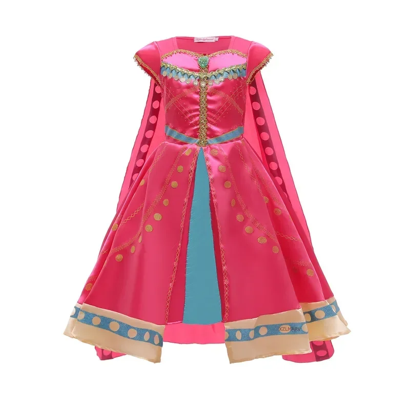 Kids Jasmine Dress Aladdin Princess Magic Lamp Girls Birthday Party Cosplay Costume Carnival Clothing Children Jasmine Dresses