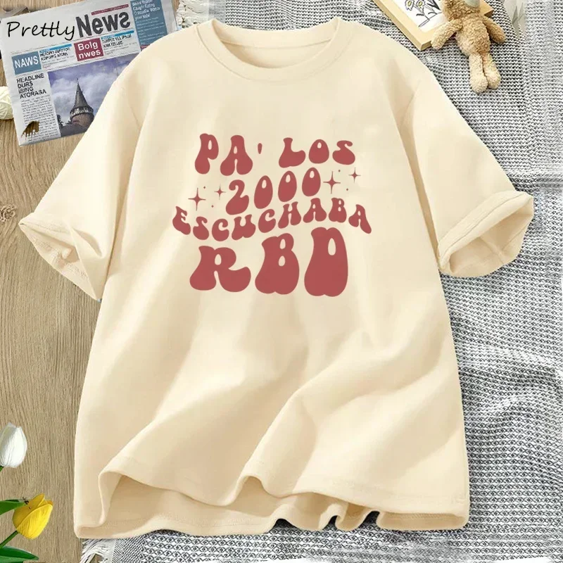 Rebelde Tshirt 2000\'s Escuchaba RBD T-Shirt Un Verano Sin Ti T Shirt Graphic Tee Trendy Clothes Streetwear Tops Cotton Oneck Top