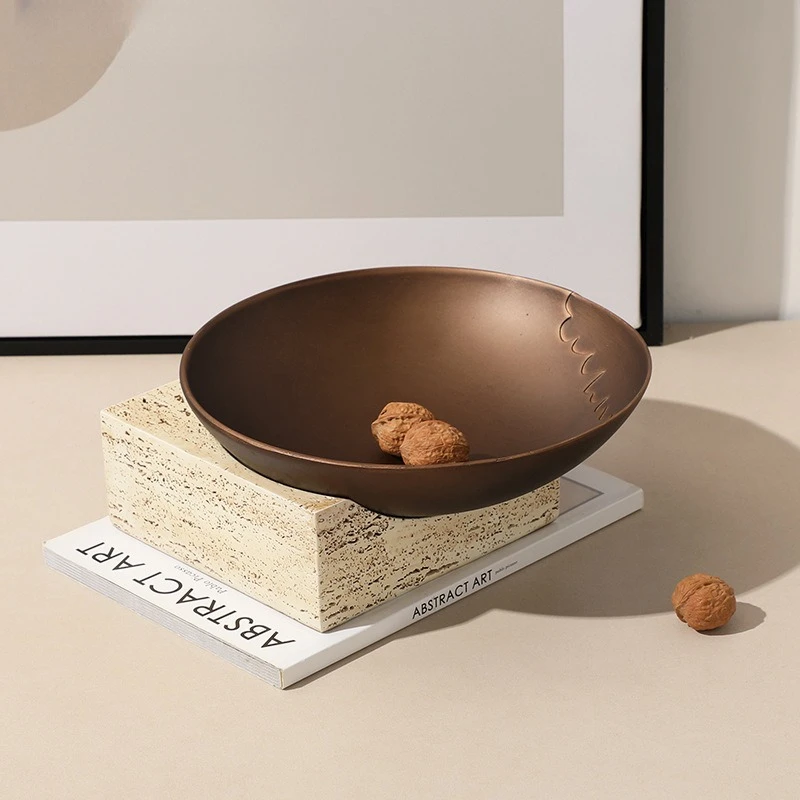Modern wabi-sabi creative flow pattern inlaid fruit plate sales office B & B dining table bar decoration