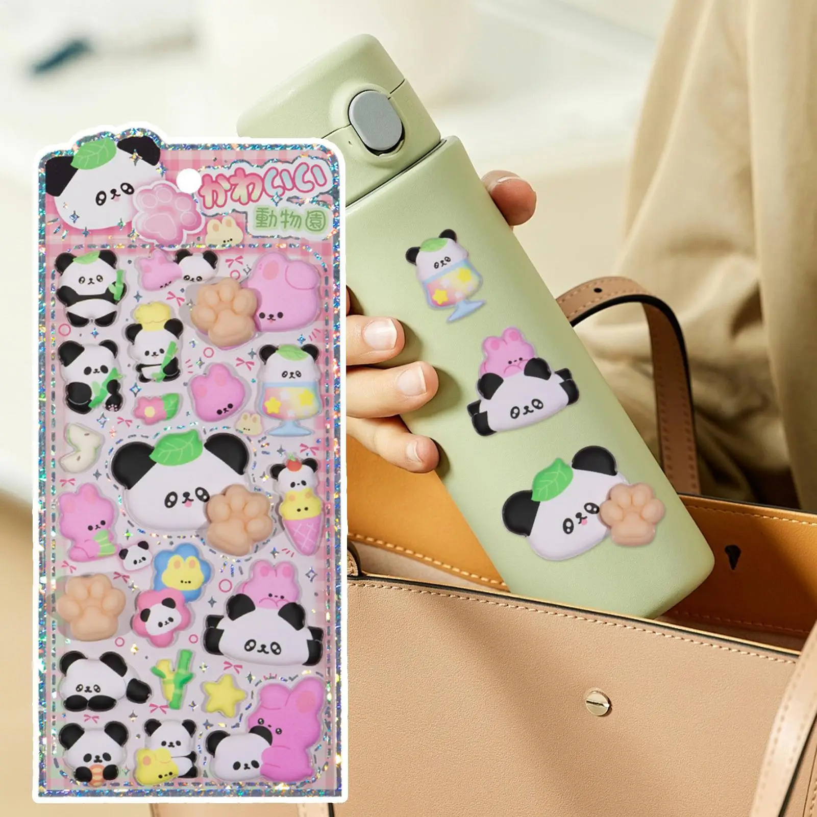 

3D Stickers Cute Panda Butt Stickers Decor Animal Journaling Decals For Phone Case Scrapbooking Notebook Laptop Craft Kids Boys