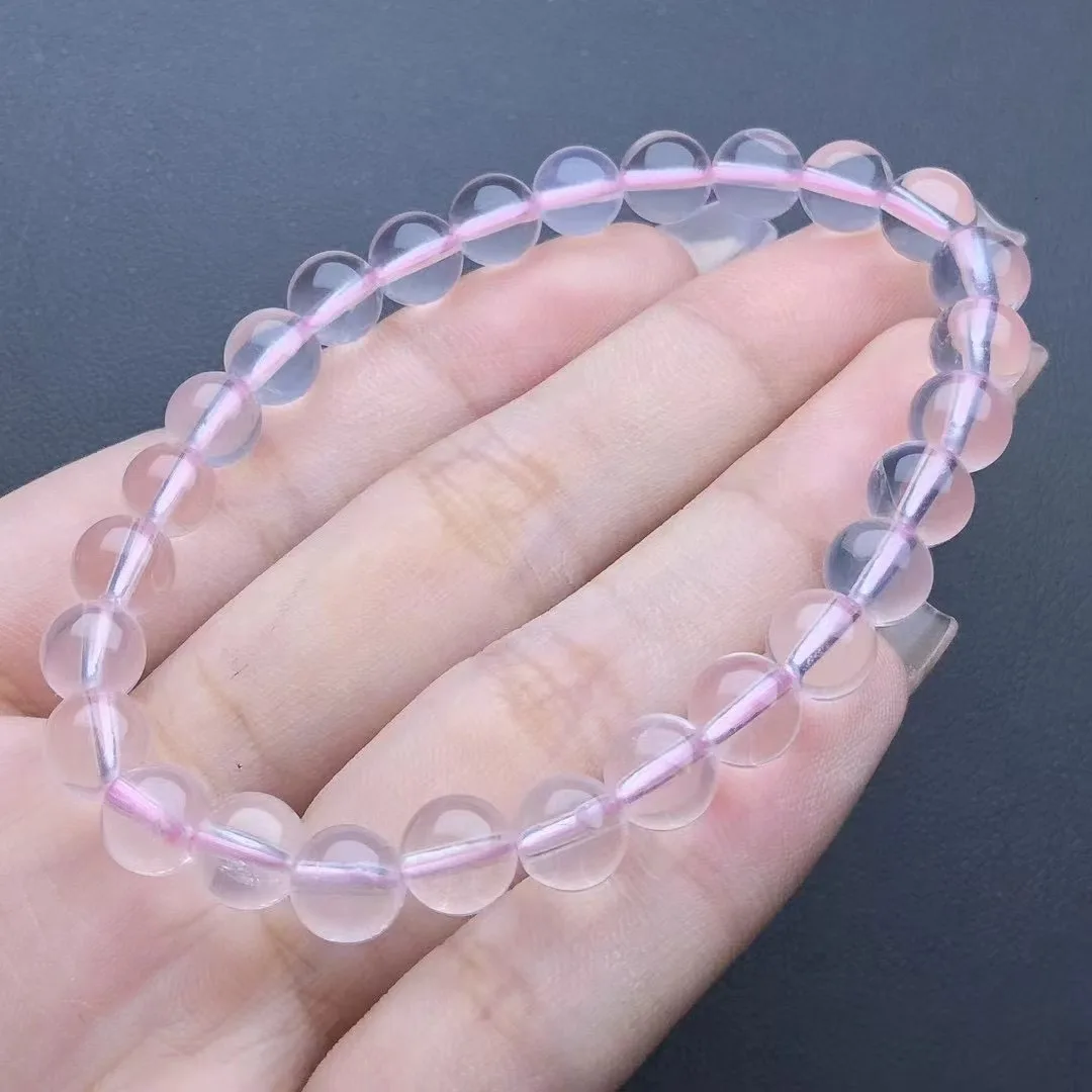 Unit One Bracelet 7mm Customized Cost Natural Rose Quartz Crystal Healing Bead Bracelet