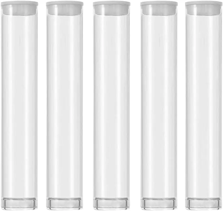 

Clear Plastic Tubes 13x82mm, 100 Pack - 0.5ml/1ml Empty Containers with Caps for Beads, Crafts & Storage