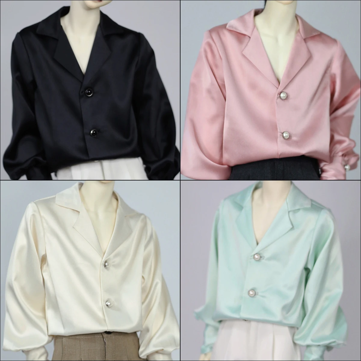 Hot 4 colors 1/4 1/3 acetate shirts DD MSD fashion suit collar tops POPO68 ID75 Uncle Smooth coat BJD doll clothes accessories