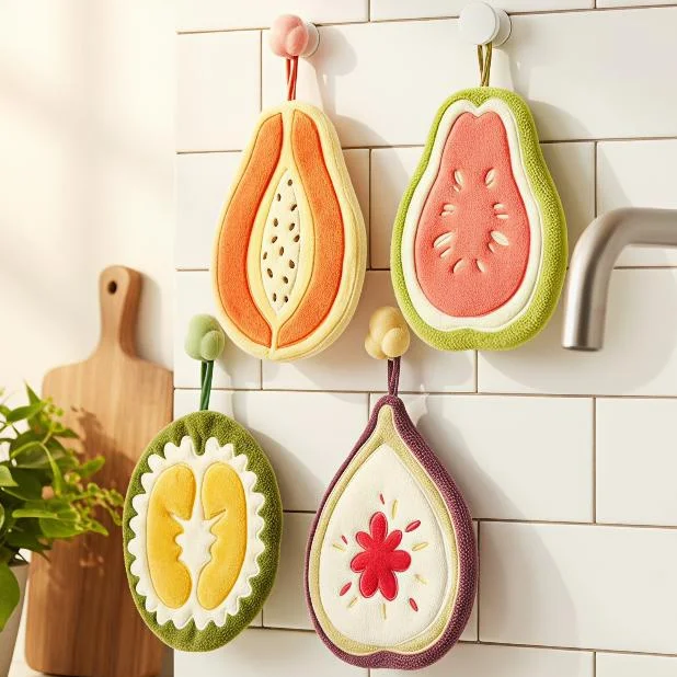 Absorbent Hanging Kitchen Towel Soft Hand Wiping Cloth For Bathroom Kitchen Household Use