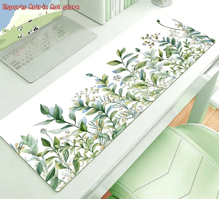 

Eucalyptus Leaf Mouse Pad - Large Extended Anti-Slip Desk Mat for Office & Home