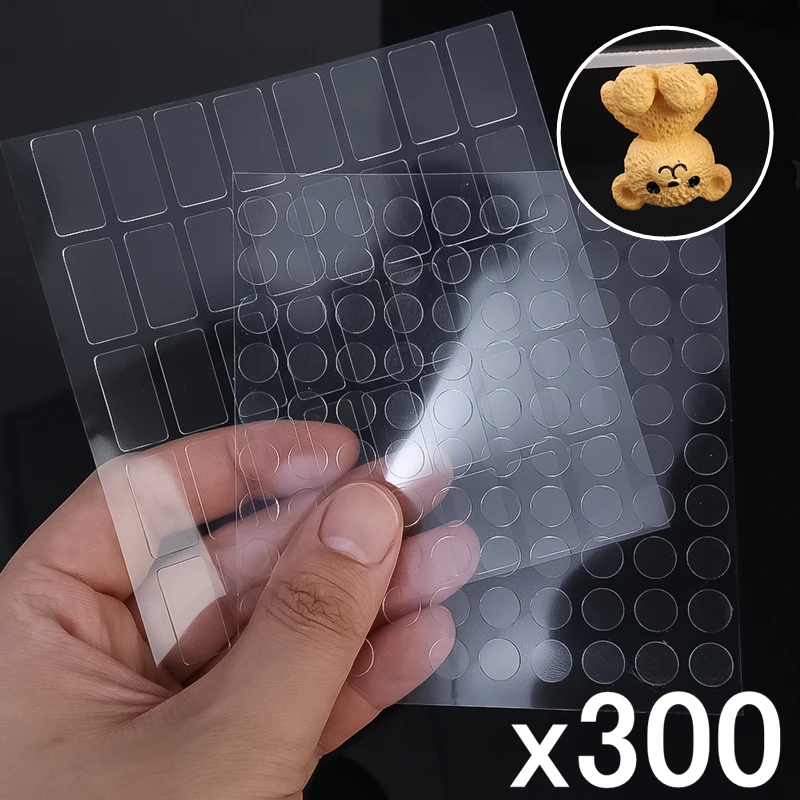 40/240/300pcs Double -Sided Glue Pads Adhesive Sticker For Blind Box Landscape Doll Foot Fixed Glue Transparent Seamless Patch