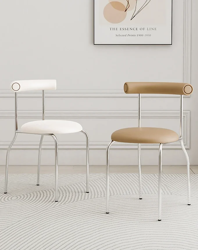 Mid-Ancient Light Luxury Minimalist Dining Chair Cream Style Home Modern Nordic Minimalist Retro Chair