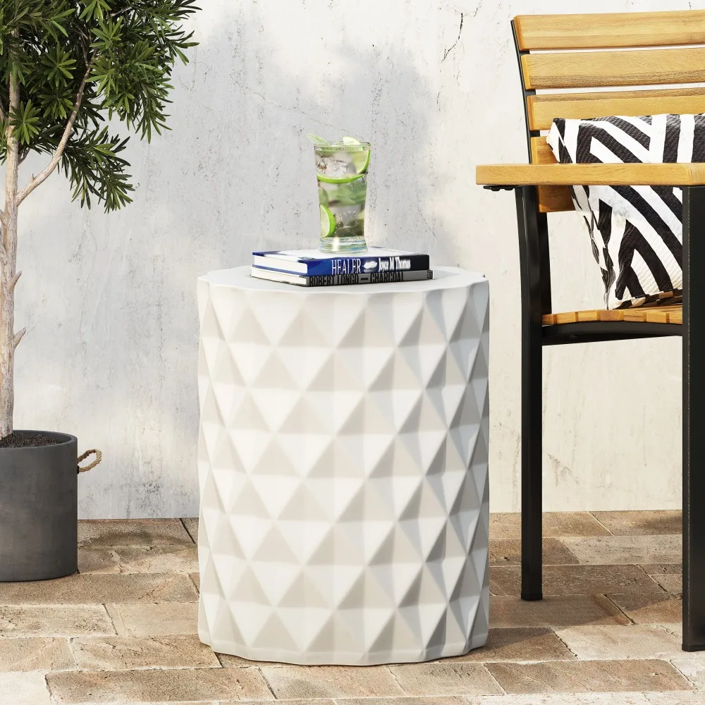 

Outdoor LightWeight Concrete Side Table Geometric Design Outdoor Tables