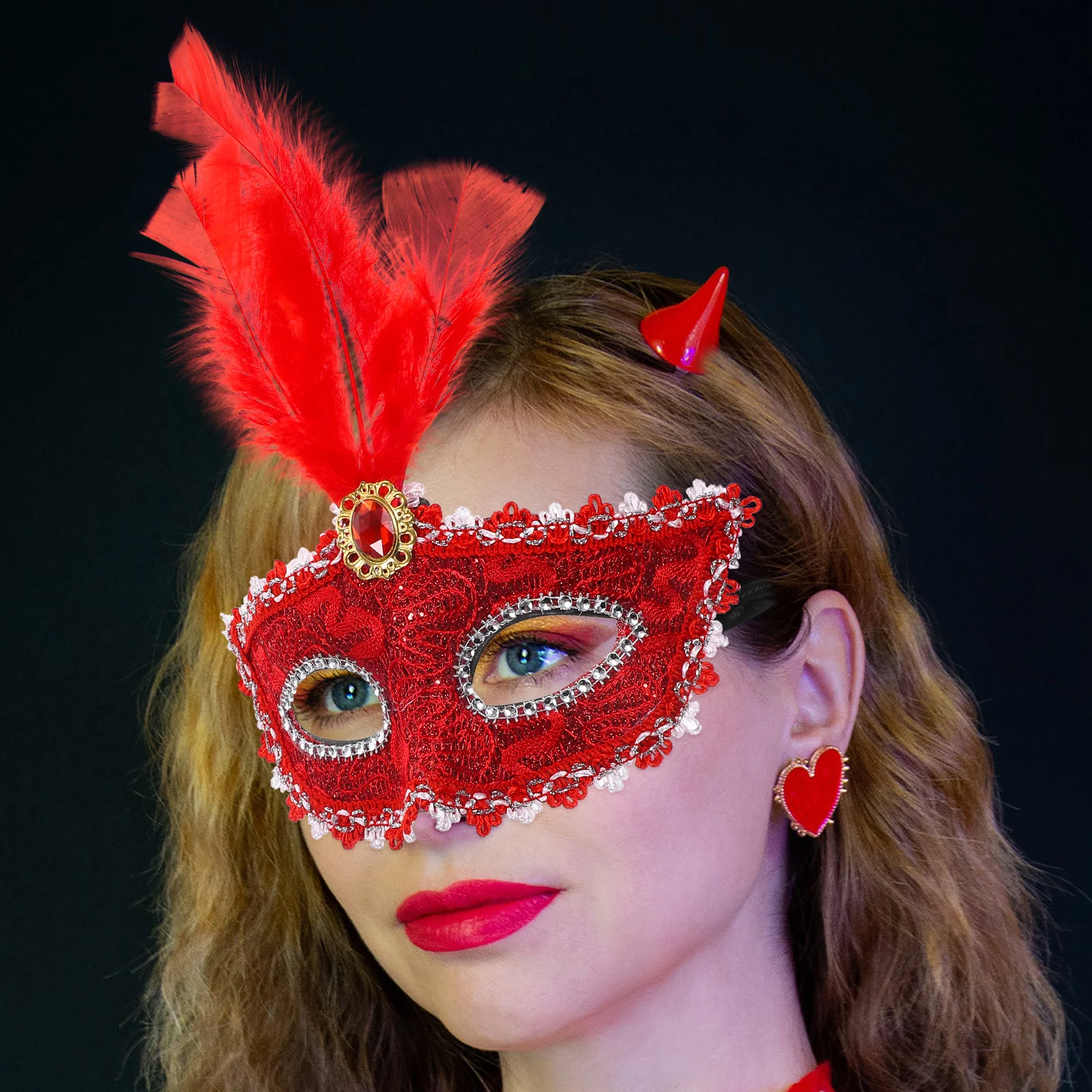 

12 Pcs Mask Masquerade with Stick Party Half Face for Masks Women Costume Prom