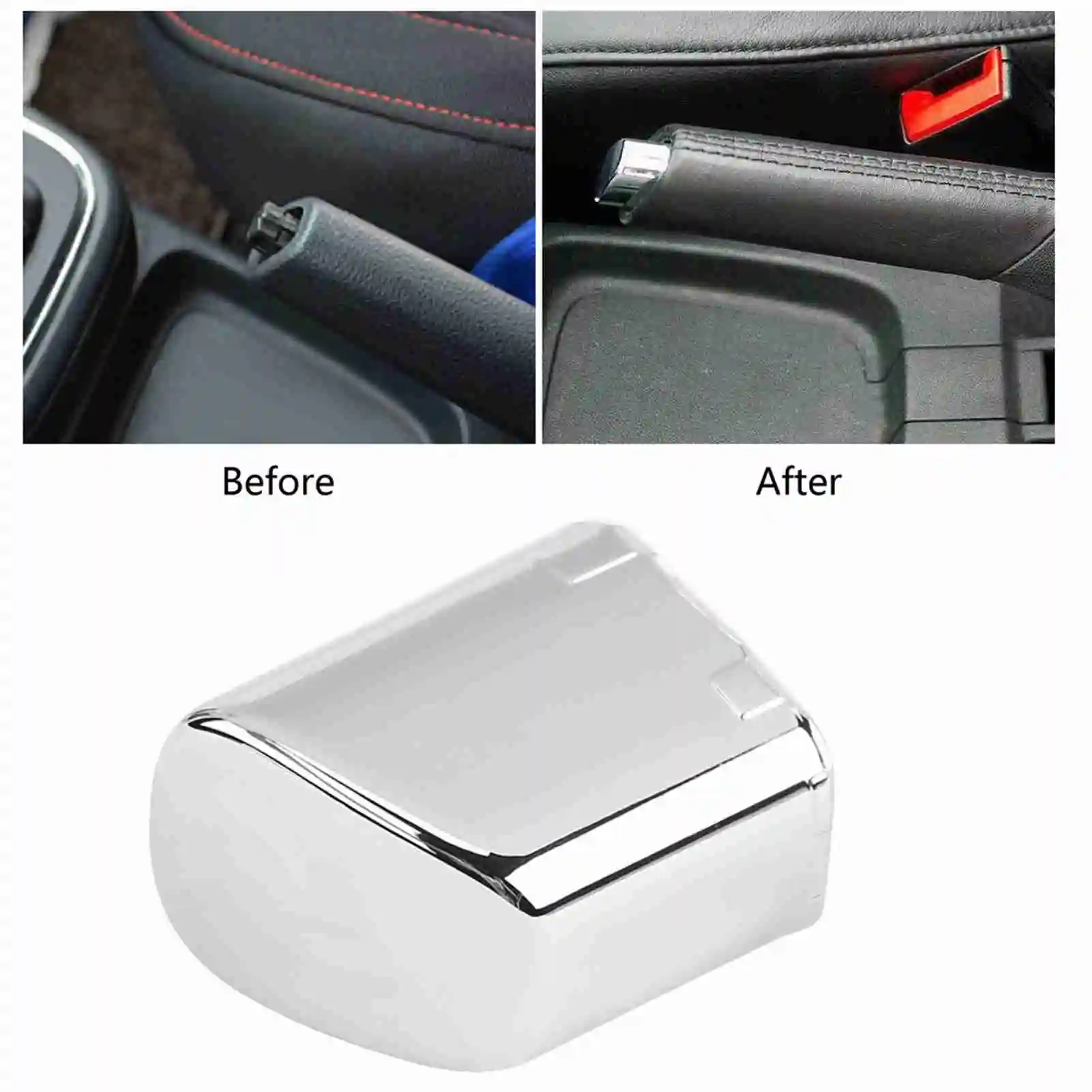 Hand Brake Button Trim Cover Chrome Handbrake Lever Parking Button Cap Silver Car Interior Cross 6Rd711333A Accessories