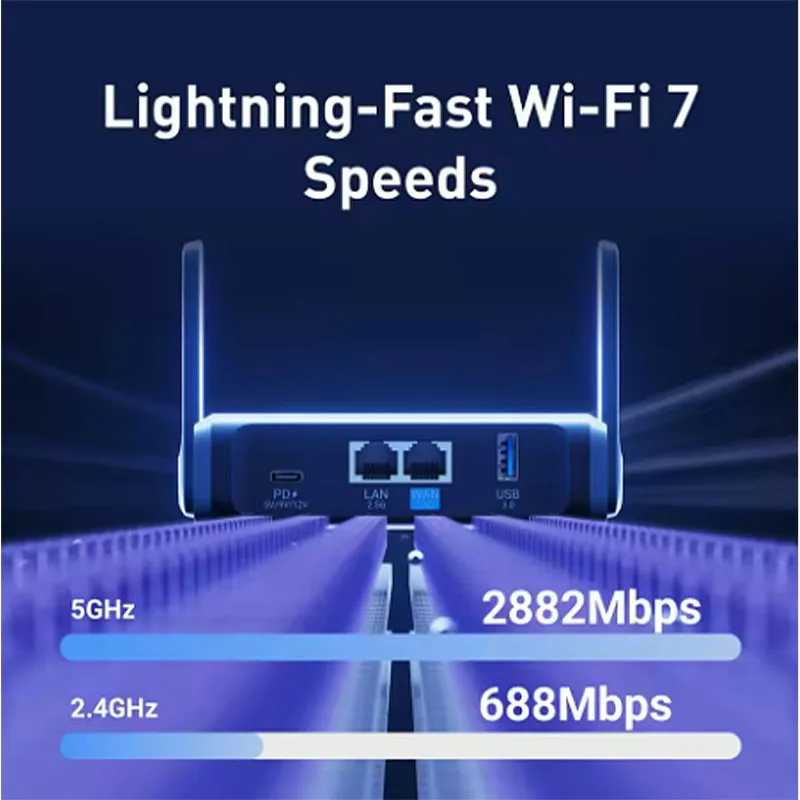 GL.iNet GL-BE3600 راوتر سفر محمول Wi-Fi 7 مع نطاق مزدوج، منفذ 2.5G، مثالي لإنترنت آمن وعالي السرعة أثناء السفر