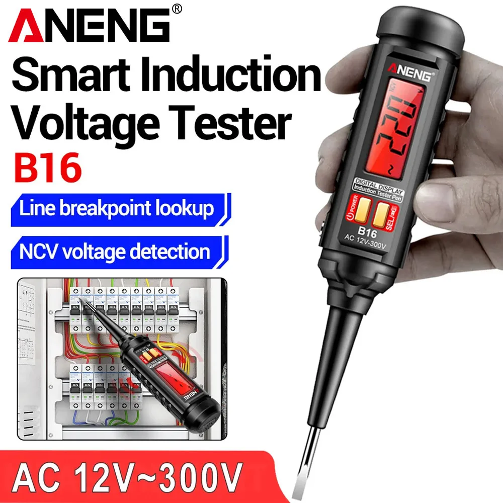 Digital Smart Voltage Sensing Tester Pen Screwdriver ANENG B16 12V-300V Voltage Detector Non-Contact Probing Electrician Repair