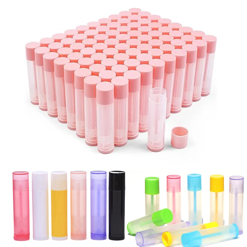 100 個ミニ空のプラスチックリップクリームチューブボトル詰め替え可能 5 グラム/5 ミリリットルリップグロスチューブ容器口紅チューブ DIY リップクリーム用