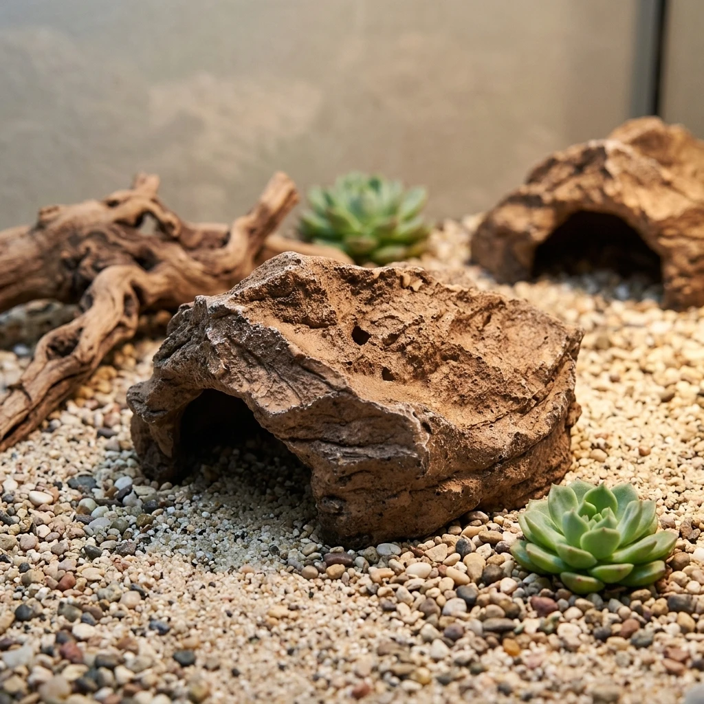 Stress-Relieving Reptile Hideout Natural Rock Texture for Terrariums Durable Resin Cave for Frogs Turtles and Scorpions