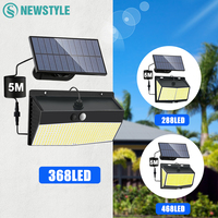 Solar Light Outdoor Motion Sensor Solar 368/468 LED Lights Waterproof With 3 Lighting Modes Solar Powered Wall Lights For Garden