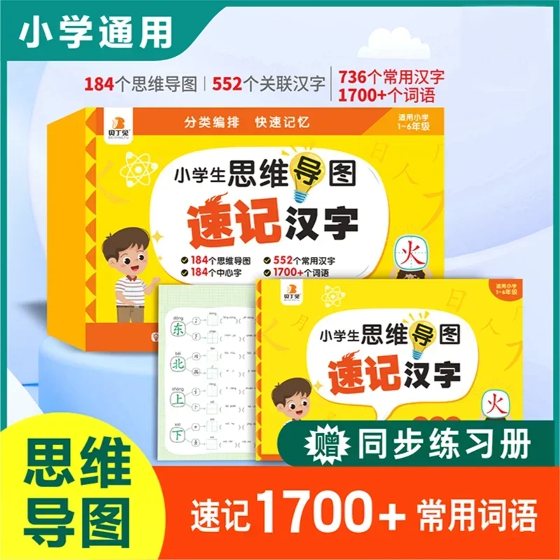 

Primary School Shorthand Chinese Character Hand Card Upgrade Version Primary School Students Mind Map Children Literacy Cards
