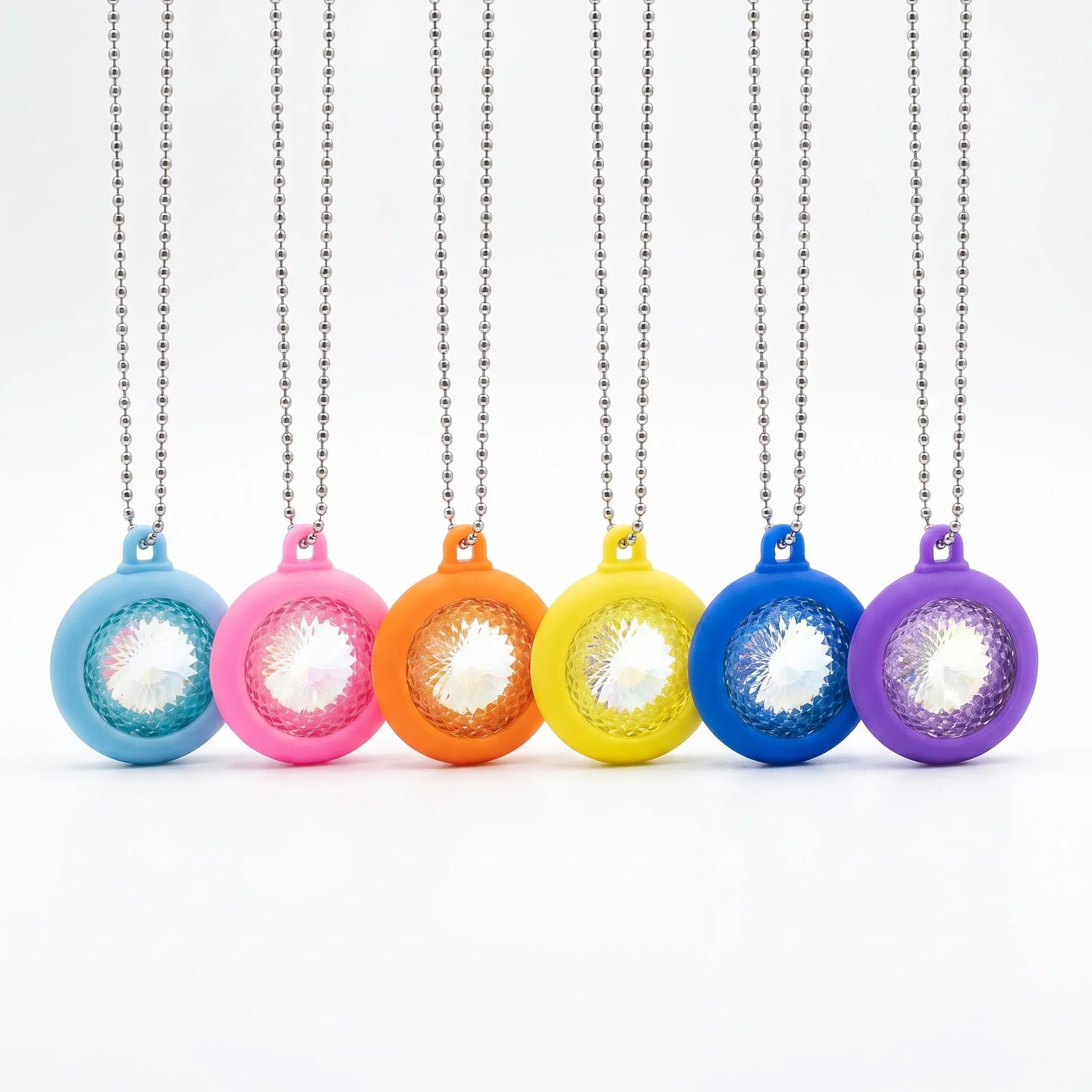 Bio Glass Colorful Pendant Adjustable 316L Steel Chain 6 Colors Portable For Daily Water Use Eye Relief Sleep Support