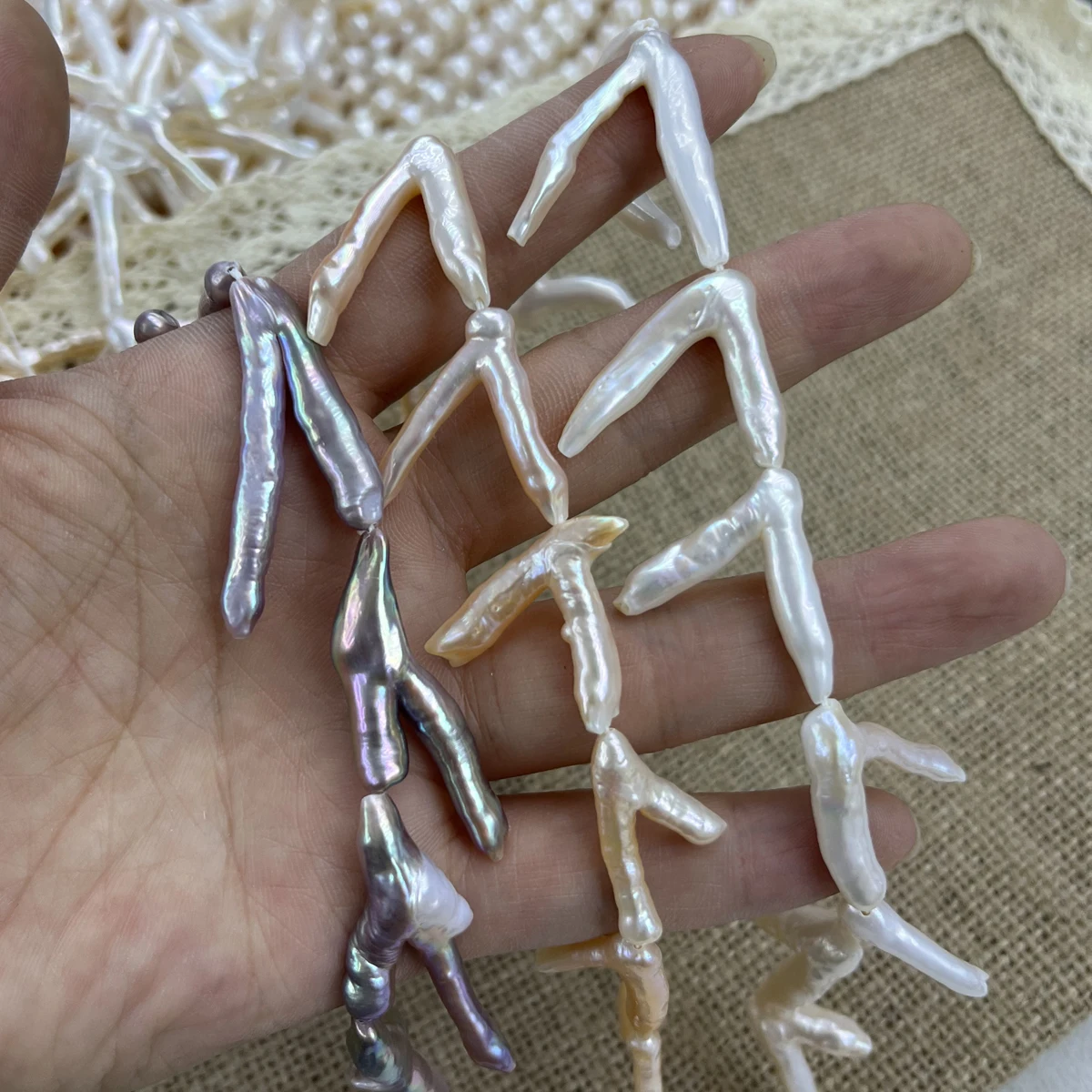 

25x15mm AAAAA Natural Freshwater Irregular Orange White Purple Pearl Bead Jewelry Make DIY Necklace Bracelet Accessories Wedding